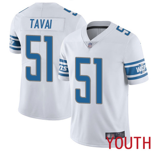 Detroit Lions Limited White Youth Jahlani Tavai Road Jersey NFL Football 51 Vapor Untouchable